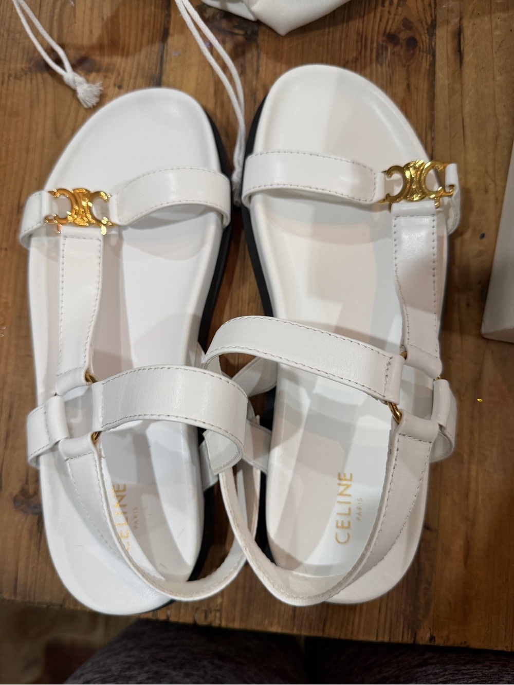 White Leather Logo-Accented Women’s Sandals